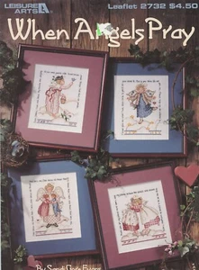 Leisure Arts Cross Stitch When Angels Pray Leaflet 2732 Sandi Gore Evans - Picture 1 of 2