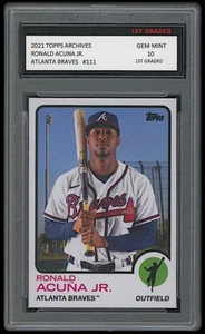 RONALD ACUÑA JR. 2021 TOPPS ARCHIVES 1ER GRADO 10 MLB #111 ATLANTA BRAVES - Imagen 1 de 1