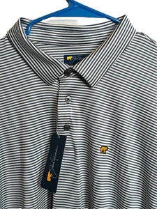 Jack Nicklaus Poloshirt Extra Large UVP 68 $ grau gestreift feuchtigkeitsableitend Stretch - Bild 1 von 7