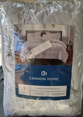 Cannon Comforter Set Microfiber Reversible Solid, White, Twin/Twin Extra Long - Image 1 of 2