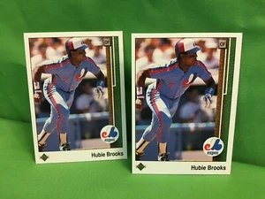 1989 Upper Deck, HUBIE BROOKS, 2 baseball cards, #122, MONTREAL EXPOS - Picture 1 of 6