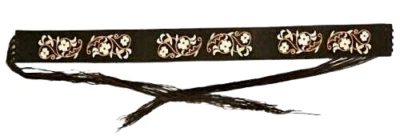 *NEU* GÜRTEL Hüftgürtel WILDLEDER - OPTIK braun STICKEREI Fransen TRACHTENGÜRTEL - Bild 1 von 2