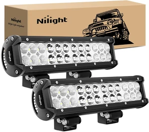 Nilight Led Light Bar 2Pcs 12Inch 72W 5040 LM Spot Flood Comboled off Road Light - Picture 1 of 12
