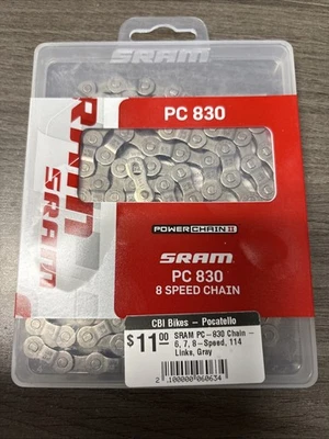 SRAM PC-830 Chain 6,7,8 Spd 114 Links Includes Power Link Re-Usable Links - Image 1 of 2