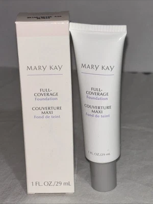 MARY KAY Full-Coverage Foundation BEIGE 404 Liquid 1 fl. oz. 367800 Gray Cap NOS - Image 1 of 3