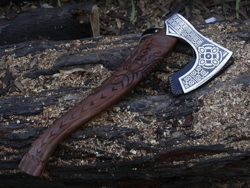 REGALO de Navidad Hacha Dragón Hoja de Acero al Carbono Hacha Viking Tomahawk con L/S BL-4589 Foto 1 de 4
