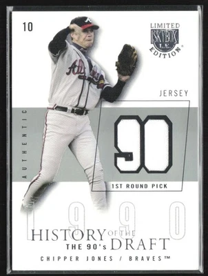 Camiseta Chipper Jones 2004 SkyBox LE History Draft años 90 plateada/50 #HD-CJ Atlanta Foto 1 de 2