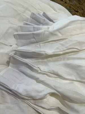 West Elm European flax Linen Pleated Drape 48x96" 2 panels white multiples avail - Image 1 of 3