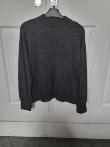 M&S Marks & Spencer Black Mix The Lounge Edit Knit Jumper Sweatshirt Size 6 UK - Picture 1 of 6