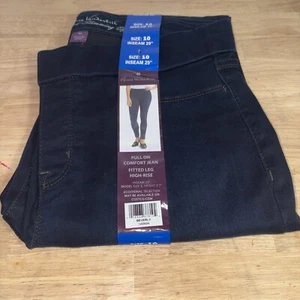 NEW Gloria Vanderbilt Womens High Rise Pull On Comfort Jeans, Blue, Size 10 - Picture 1 of 5