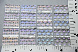 20 CLEAR IRIDIZED RADIUM TEXTURE 1/2" x 1" UROBOROS GLASS RECTANGLES 90 COE - Picture 1 of 2