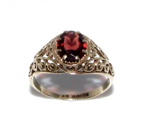 Ring Damen Frauen 9 kt 9 Karat Gelbgold Granat Stein UK Größe L 1/2 - Bild 1 von 7