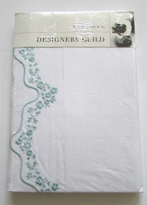 Designers Guild Monferrina Blue Floral Lace King Flat Sheet NIB - Picture 1 of 7