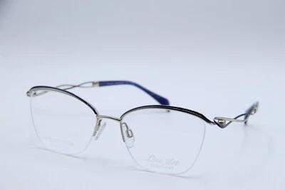 NEW LINE ART CHARMANT XL 2155 WP BLUE SILVER AUTHENTIC FRAMES EYEGLASSES 53-17 - Image 1 of 4