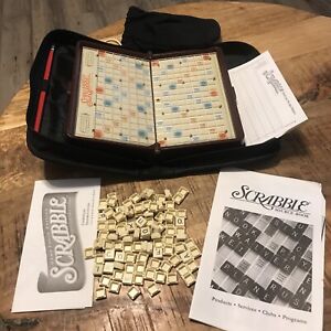 Scrabble Travel Edition Folio Zipper Case Crossword Game Portable Car Travel