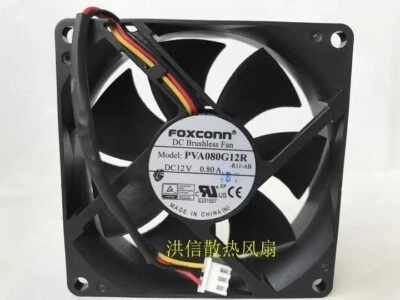 FOXCONN 8025 PVA080G12R -R11-AB DC12V 0.80A 8CM 3-Pin Silent Cooling Fan - Image 1 of 4