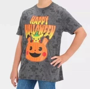 NWT Pokemon Pikachu Happy Halloween T Shirt BOYS SIZE LARGE - Picture 1 of 13