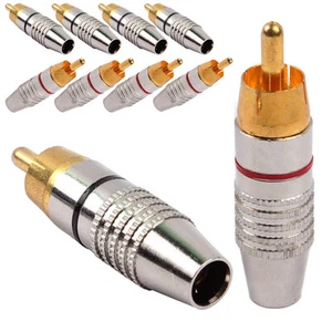 Conector adaptador de audio video y video dorado enchufe RCA de alta calidad 10 piezas (5 pares) - Imagen 1 de 4