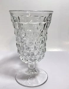 Fostoria American Goblet  Water 5 1/2" Cube Cubist Footed Clear Glass 1 - Picture 1 of 7