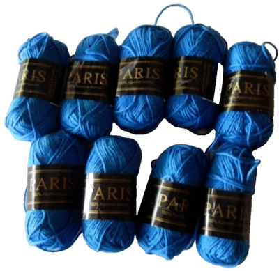 Hilo Paris 100% Kjemmet Bomull Algodón Azul Oscuro Lote 9 g50 g E Crochet Tejer Foto 1 de 4