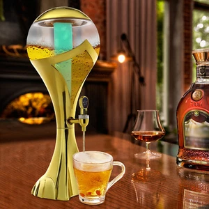 Dispensador de bebidas esfera 3L dispensador de vino con luz LED + tubo de hielo para bar fiesta - Imagen 1 de 17