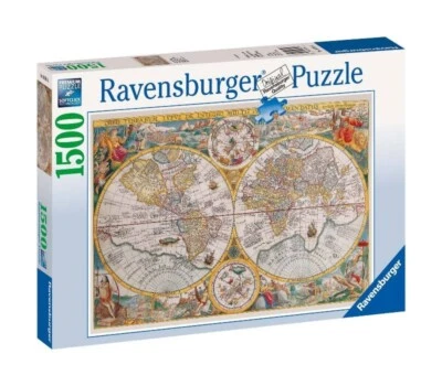 PUZZLE Ravensburger Mappamondo Storico 1500 Pezzi dimensioni 80 x 60 cm - Immagine 1 di 2