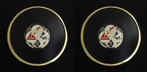 Masonic York Rite Coaster Set of Two with Die Struck Medallion Insert - Picture 1 of 2