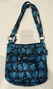 Laurel Burch Indigo Blue Cats Quilted Crossbody Purse Bag Adjustable Strap - Picture 1 of 11