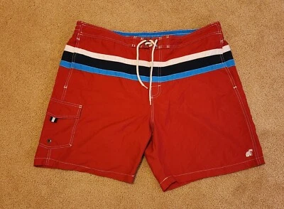 Caribbean Joe Men's XL Red Board Shorts Swimming Swim Trunks With Pockets #22 - Изображение 1 из 4
