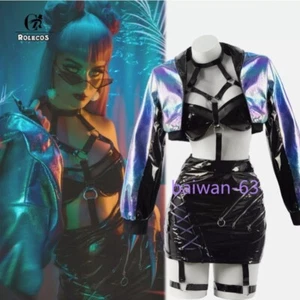 Game LOL All Out Evelynn Cosplay Costume Dancing Dress Skirt Jacket Outfit Suits - Picture 1 of 18