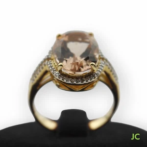 Entourage-Ring 750er Gold 1 Morganit+66 Brillanten - Picture 1 of 9