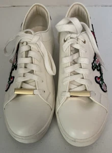 ALDO donna sneaker casual bassa bianca con lacci ricami floreali taglia 8 - Foto 1 di 8
