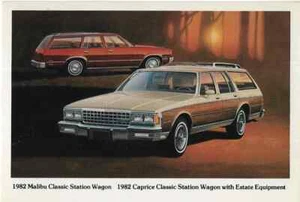 "The 1982 Malibu Classic & Caprice Classic Station Wagons" Car AD Postcard - Picture 1 of 2