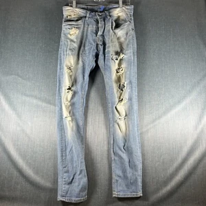Divided Mens Jeans Blue Distressed Five Pockets Zip Fly Size 32x32 Cotton Blend - Picture 1 of 20