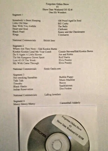 RADIO SHOW:FORGOTTEN 1 HIT WONDERS 2/8/03 EDD KOOKIE BYRNES,CIMMARON,ROLF HARRIS - Bild 1 von 1