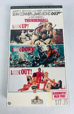 🔥 James Bond 007 • Thunderball  • Sean Connery • VHS 1994 • Blockbuster • Rare! - Image 1 of 4
