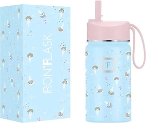 Iron Flask Kids Water Bottle 14oz Straw Lid, 20 Name Stickers - Gelato - Picture 1 of 4