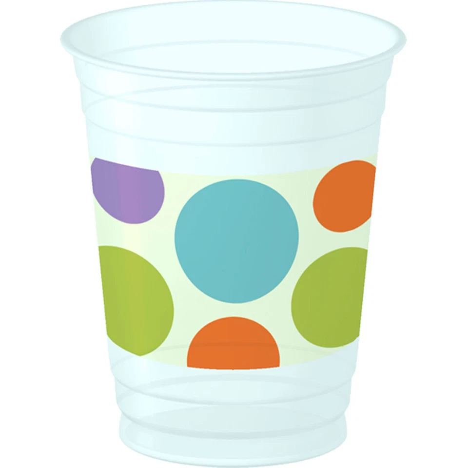 Baby Animal Dots Polka Safari Farm Cute Baby Shower Party 14 oz. Plastic Cups - Image 1 of 1