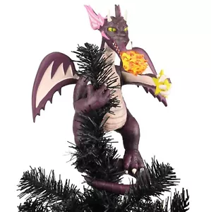 Tree Buddees Purple Fire-Breathing Dragon Mythic Christmas Tree Topper 11" Tall - Picture 1 of 8