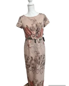 NWT ADRIANNA PAPELL FLORAL GOWN BLUSH MULTI, SIZE 6 - Picture 1 of 3