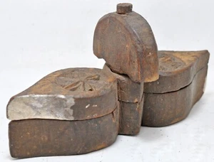 Antique Wooden Kitchenware Spice Box Original Old Hand Carved - Picture 1 of 9