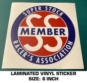 SUPER STOCK MEMBER RACER'S ASSOC VINYL DECAL STICKER-VINTAGE NHRA DRAG RACING - Picture 1 of 3