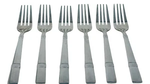 6 Cambridge Silversmiths Braylen Mirror Salad Forks Stainless - Bild 1 von 6