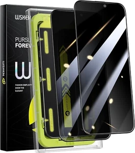 WSKEN for iPhone 16 Plus/15 Plus Privacy Screen Protector 28°Anti Spy 2 Pack - Picture 1 of 2