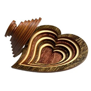 Hand Made Wood Trinket HEART BOX by Tim Weberding Woodworks Gatlinburg, TN - Picture 1 of 9