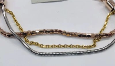 Pulsera Fossil Triple Cadena Tri Color Nueva con Etiquetas Foto 1 de 4