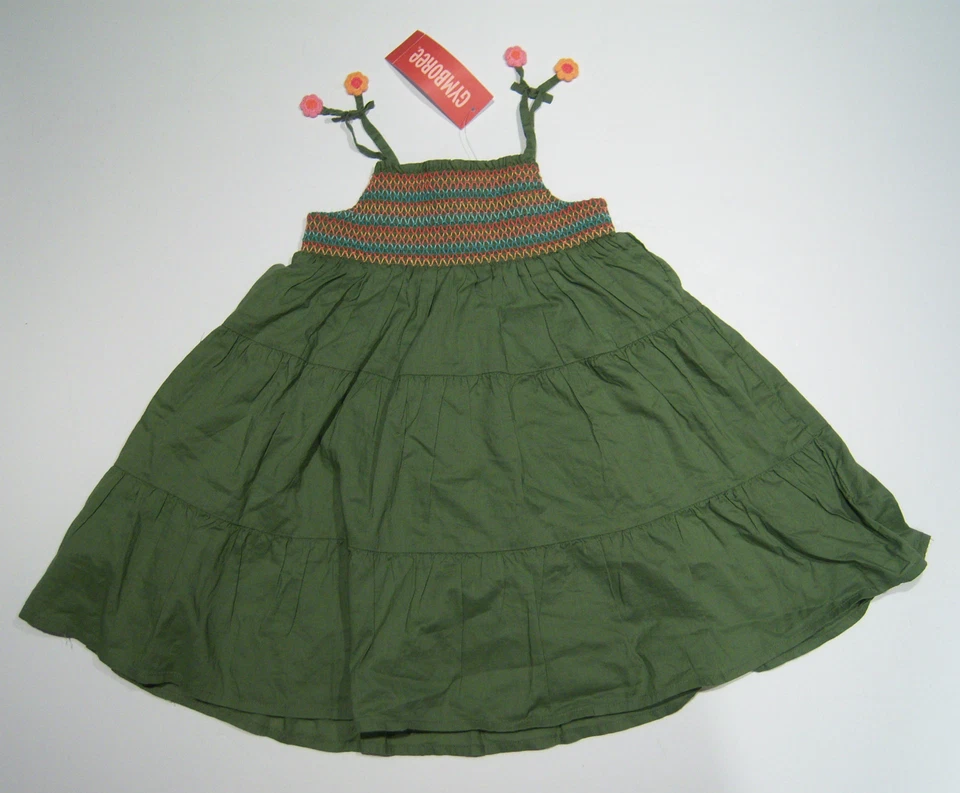 Nuevo con etiquetas Vestido Gymboree Tropical Garden Talla 2T Verde Oliva Calado Foto 1 de 1