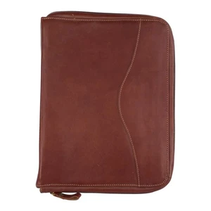 Portafoglio Organizer con Cerniera Ala Bianca Portafogli Vera Pelle Castagno - Foto 1 di 11