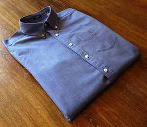 GANT talla S The Oxford Shirt Hombre Camisas Casuales Manga Corta Denim Azul - Imagen 1 de 12