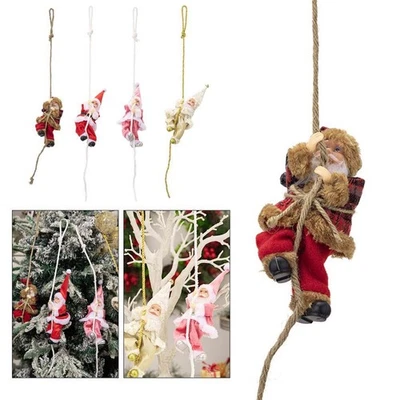 Christmas Tree Pendant Ornament Novelty Climbing Santa Claus on Rope| R0B6 - Image 1 of 4